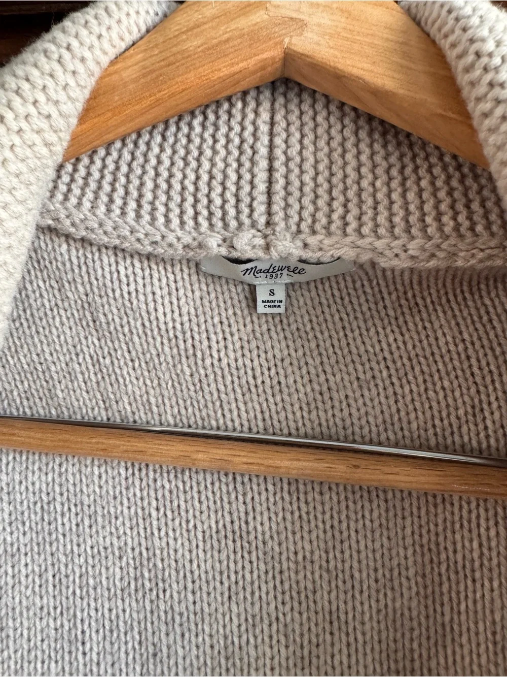 Madewell Shawl Collar Wrap Knit Open Cardigan Sweater Merino Wool